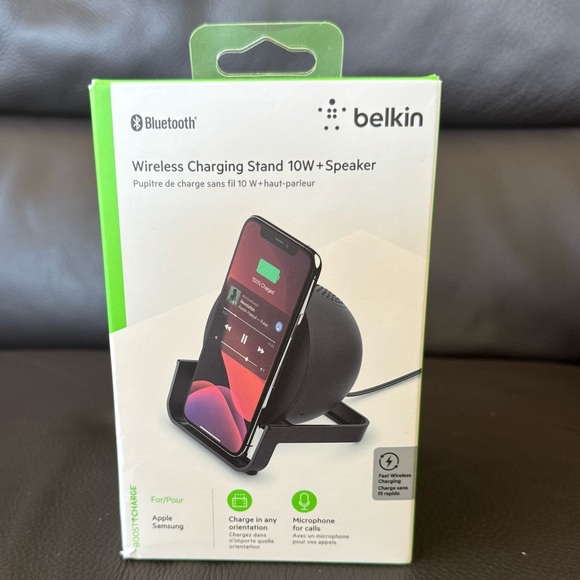 Belkin SoundForm 10W Charger/Bluetooth Speaker for iPhone/Samsung-unopened inbox - Picture 2 of 3
